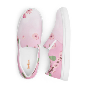 Vibrant Cherry Blossoms Slip on Shoes - Pink Florals - Dipaliz - Sneakers