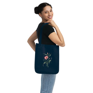 Organic Pink Flower Canvas Tote Bag - Eco Cotton - Dipaliz - Bags