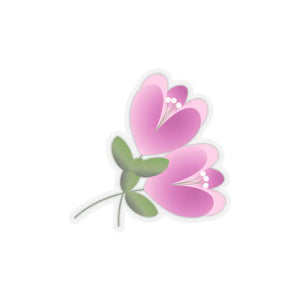 Pink Flower Kiss Cut Stickers - Vinyl with 3m Glue - Dipaliz - 3’’ × / Transparent - Paper Products