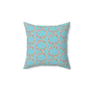 Pink Flowers Polyester Square Pillow 18x18 - Dipaliz - Throw Pillows