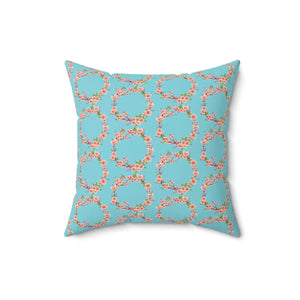 Pink Flowers Polyester Square Pillow 18x18 - Dipaliz - Throw Pillows
