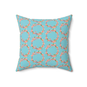 Pink Flowers Polyester Square Pillow 18x18 - Dipaliz - Throw Pillows