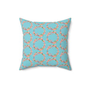 Pink Flowers Polyester Square Pillow 18x18 - Dipaliz - Throw Pillows