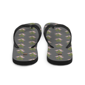 Vibrant Pink Flowers Flip Flops - Rubber Sole Summer - Dipaliz - Slippers