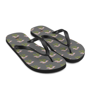 Vibrant Pink Flowers Flip Flops - Rubber Sole Summer - Dipaliz - Slippers