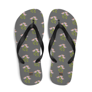 Vibrant Pink Flowers Flip Flops - Rubber Sole Summer - Dipaliz - Slippers