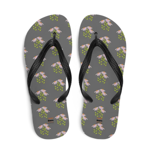Flip Flops Pink Flowers Rubber Sole Comfort Style - Dipaliz - Slippers