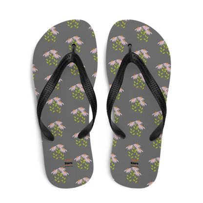 Whimsical Pink Flower Flip Flops for Summer Fun - Slippers