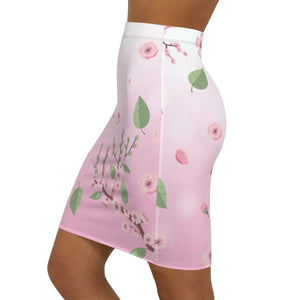 Floral Pink Flowers Mini Skirt - Stretch Fit Wear - Dipaliz - Skirts - Xs