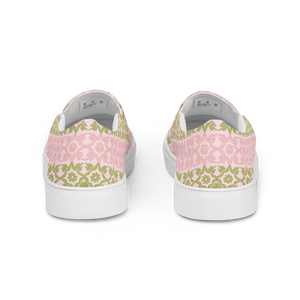 Pink Geometric Floral Canvas Shoes Lightweight - Dipaliz - Sneakers