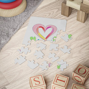 Custom Kids Puzzle Pink Hearts Rounded Corners Dipaliz - Jigsaw Puzzles