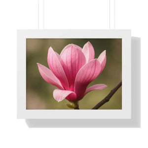 Pink Magnolia Wall Art Framed Poster Decor - Dipaliz - 16″ x 12″ / White - Posters Prints & Visual Artwork