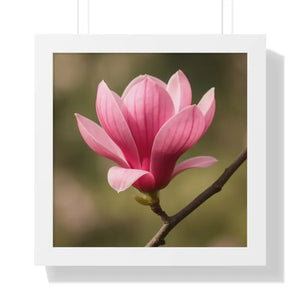 Pink Magnolia Wall Art Framed Poster Decor - Dipaliz - 16″ x / White - Posters Prints & Visual Artwork