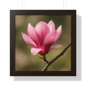 Pink Magnolia Wall Art Framed Poster Decor - Dipaliz - 16″ x / Walnut - Posters Prints & Visual Artwork