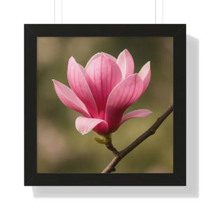 Pink Magnolia Wall Art Framed Poster Decor - Dipaliz - 16″ x / Black - Posters Prints & Visual Artwork