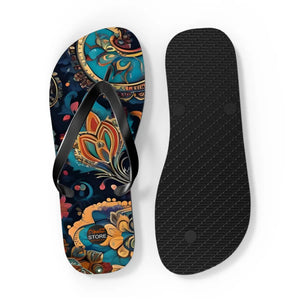 Pink Paisley Pattern Flip Flops - Unisex Summer Comfort - Dipaliz - Slippers