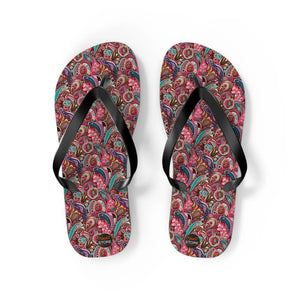 Pink Paisley Unisex Flip Flops - Summer Eva Sole - Dipaliz - Slippers