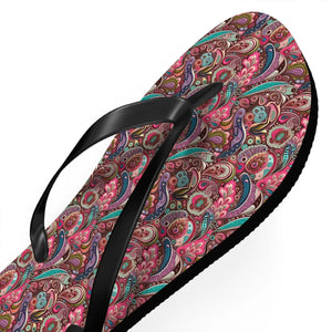 Pink Paisley Unisex Flip Flops - Summer Eva Sole - Dipaliz - Slippers