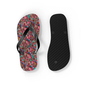 Pink Paisley Unisex Flip Flops - Summer Eva Sole - Dipaliz - Slippers