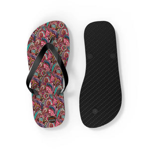 Pink Paisley Unisex Flip Flops - Summer Eva Sole - Dipaliz - Slippers