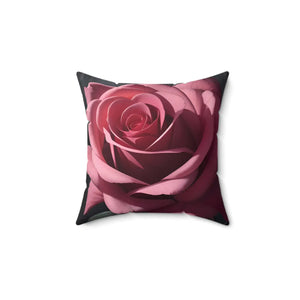 Pink Rose Throw Pillow – Polyester Square - Dipaliz - Pillows