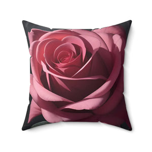 Pink Rose Throw Pillow – Polyester Square - Dipaliz - Pillows