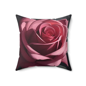 Pink Rose Throw Pillow – Polyester Square - Dipaliz - Pillows