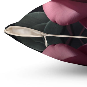 Pink Rose Throw Pillow – Polyester Square - Dipaliz - Pillows