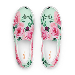 Chic Women’s Canvas Shoes - Pink Roses Pattern - Dipaliz - Sneakers
