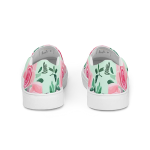 Chic Women’s Canvas Shoes - Pink Roses Pattern - Dipaliz - Sneakers