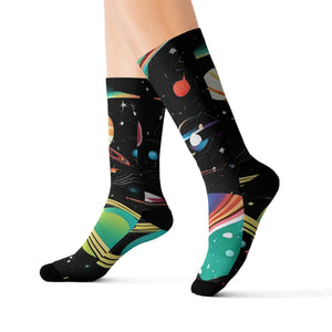 Vivid Planets Socks - Solar System Sublimation - Dipaliz