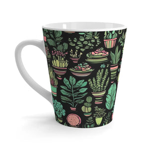 Chic Plants Pattern Latte Mug - 12oz Ceramic - Dipaliz - Mugs