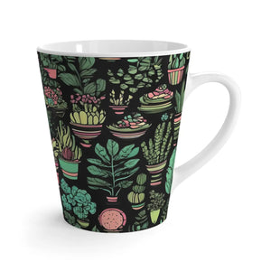 Chic Plants Pattern Latte Mug - 12oz Ceramic - Dipaliz - Mugs