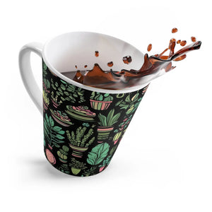 Chic Plants Pattern Latte Mug - 12oz Ceramic - Dipaliz - Mugs