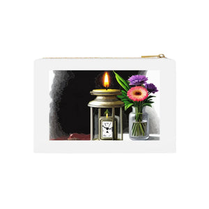 Vibrant Cosmetic Bag Pocket Watch and Flowers Canvas - Dipaliz - & Toiletry Bags