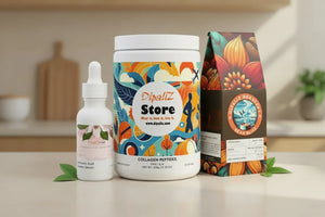 DipaliZ Product Showcase with Taller Coffee Bag