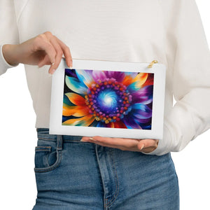 Vibrant Psychedelic Flower Cosmetic Bag - Gold Color Zipper - Dipaliz - & Toiletry Bags