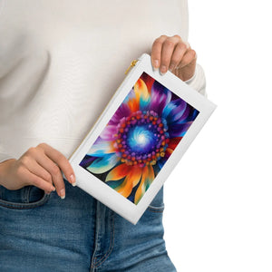 Vibrant Psychedelic Flower Cosmetic Bag - Gold Color Zipper - Dipaliz - & Toiletry Bags