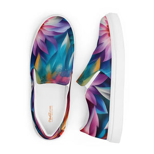 Vibrant Women’s Slip on Shoes - Psychedelic Large Flowers - Dipaliz - Sneakers