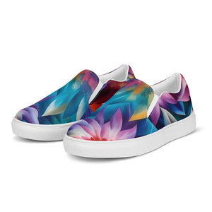 Vibrant Women’s Slip on Shoes - Psychedelic Large Flowers - Dipaliz - Sneakers