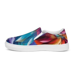 Vibrant Women’s Slip on Shoes - Psychedelic Large Flowers - Dipaliz - Sneakers