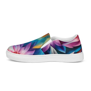 Vibrant Women’s Slip on Shoes - Psychedelic Large Flowers - Dipaliz - Sneakers
