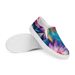 Vibrant Women’s Slip on Shoes - Psychedelic Large Flowers - Dipaliz - Sneakers