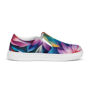 Vibrant Women’s Slip on Shoes - Psychedelic Large Flowers - Dipaliz - Sneakers