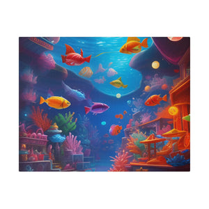 Vibrant Matte Canvas - Psychedelic Shoal Colorful Fish - Dipaliz - Posters Prints & Visual Artwork