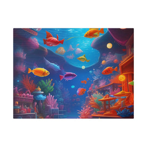 Vibrant Matte Canvas - Psychedelic Shoal Colorful Fish - Dipaliz - Posters Prints & Visual Artwork