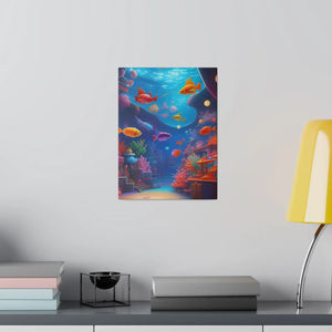Vibrant Matte Canvas - Psychedelic Shoal Colorful Fish - Dipaliz - Posters Prints & Visual Artwork