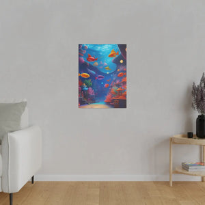 Vibrant Matte Canvas - Psychedelic Shoal Colorful Fish - Dipaliz - Posters Prints & Visual Artwork