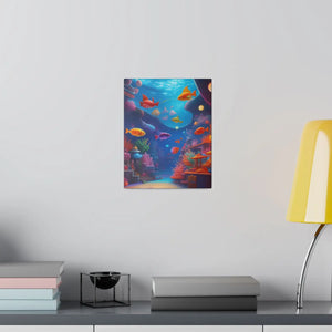 Vibrant Matte Canvas - Psychedelic Shoal Colorful Fish - Dipaliz - Posters Prints & Visual Artwork