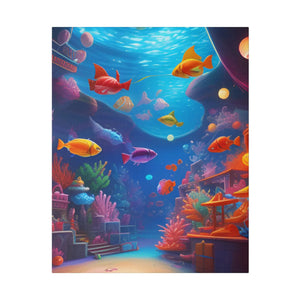 Vibrant Matte Canvas - Psychedelic Shoal Colorful Fish - Dipaliz - Posters Prints & Visual Artwork